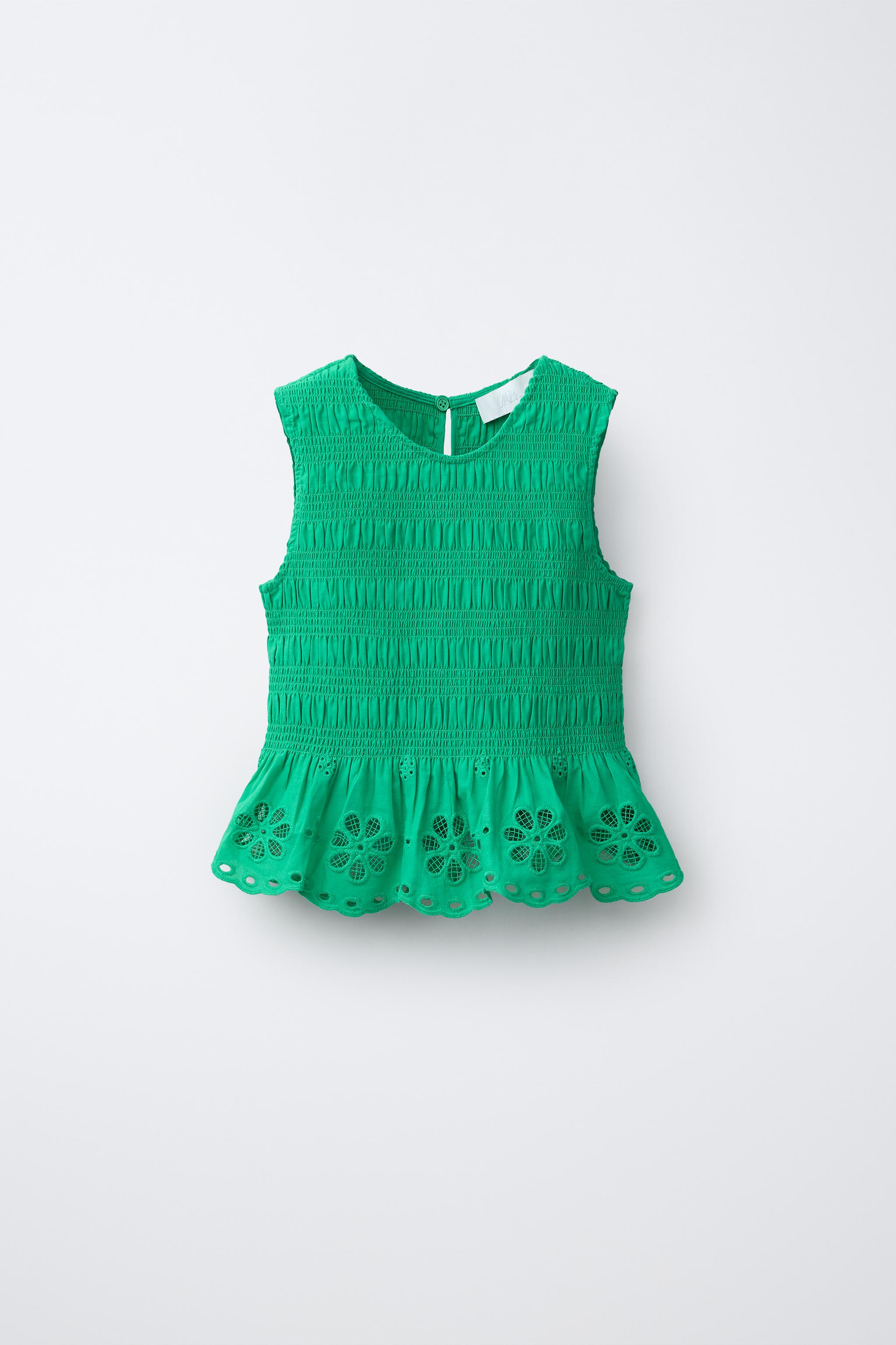 SCHIFFLY ELASTICIZED TOP